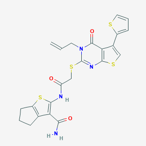2-[({[3-allyl-4-oxo-5-(2-thienyl)-3,4-dihydrothieno[2,3-d]pyrimidin-2-yl]sulfanyl}acetyl)amino]-5,6-dihydro-4H-cyclopenta[b]thiophene-3-carboxamide