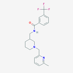 molecular formula C21H24F3N3O B3831997 N-({1-[(6-methyl-2-pyridinyl)methyl]-3-piperidinyl}methyl)-3-(trifluoromethyl)benzamide 