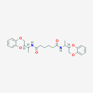 molecular formula C26H32N2O6 B3832007 N,N'-bis[1-(2,3-dihydro-1,4-benzodioxin-2-yl)ethyl]hexanediamide 