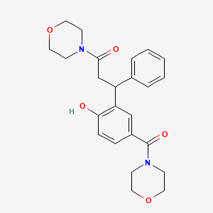 molecular formula C24H28N2O5 B3832017 4-(4-morpholinylcarbonyl)-2-[3-(4-morpholinyl)-3-oxo-1-phenylpropyl]phenol 