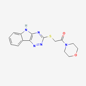 molecular formula C15H15N5O2S B3832029 3-{[2-(4-morpholinyl)-2-oxoethyl]thio}-5H-[1,2,4]triazino[5,6-b]indole CAS No. 189830-96-4