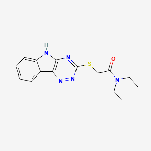 molecular formula C15H17N5OS B3832036 N,N-diethyl-2-(5H-[1,2,4]triazino[5,6-b]indol-3-ylthio)acetamide CAS No. 189638-32-2