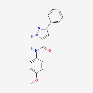 molecular formula C17H15N3O2 B3832051 N-(4-methoxyphenyl)-3-phenyl-1H-pyrazole-5-carboxamide 