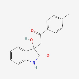 molecular formula C17H15NO3 B3832054 3-hydroxy-3-[2-(4-methylphenyl)-2-oxoethyl]-1,3-dihydro-2H-indol-2-one CAS No. 70452-25-4