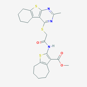 methyl 2-({[(2-methyl-5,6,7,8-tetrahydro[1]benzothieno[2,3-d]pyrimidin-4-yl)sulfanyl]acetyl}amino)-5,6,7,8-tetrahydro-4H-cyclohepta[b]thiophene-3-carboxylate