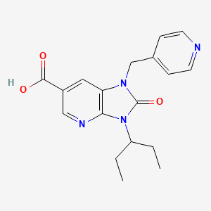 molecular formula C18H20N4O3 B3832063 3-(1-ethylpropyl)-2-oxo-1-(pyridin-4-ylmethyl)-2,3-dihydro-1H-imidazo[4,5-b]pyridine-6-carboxylic acid 