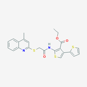 molecular formula C23H20N2O3S3 B383210 Ethyl 2-({[(4-methyl-2-quinolinyl)sulfanyl]acetyl}amino)-2',4-bithiophene-3-carboxylate 