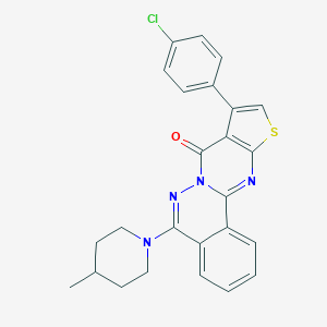 molecular formula C25H21ClN4OS B383212 9-(4-chlorophenyl)-5-(4-methyl-1-piperidinyl)-8H-thieno[2',3':4,5]pyrimido[2,1-a]phthalazin-8-one CAS No. 379238-09-2