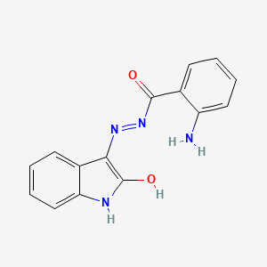 molecular formula C15H12N4O2 B3832157 2-amino-N'-(2-oxo-1,2-dihydro-3H-indol-3-ylidene)benzohydrazide 