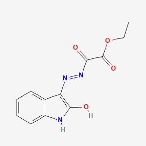 molecular formula C12H11N3O4 B3832164 ethyl oxo[2-(2-oxo-1,2-dihydro-3H-indol-3-ylidene)hydrazino]acetate 