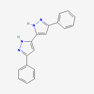 molecular formula C18H14N4 B3832166 5,5'-diphenyl-1H,2'H-3,3'-bipyrazole 