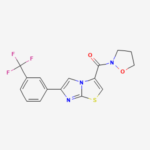 molecular formula C16H12F3N3O2S B3832218 3-(2-isoxazolidinylcarbonyl)-6-[3-(trifluoromethyl)phenyl]imidazo[2,1-b][1,3]thiazole 