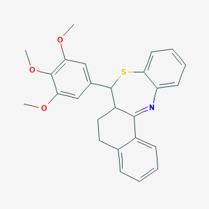 molecular formula C26H25NO3S B383223 7-(3,4,5-Trimethoxyphenyl)-5,6,6a,7-tetrahydronaphtho[2,1-c][1,5]benzothiazepine CAS No. 385786-39-0