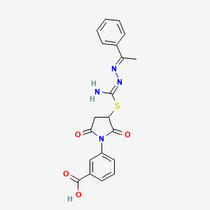 3-[3-({imino[2-(1-phenylethylidene)hydrazino]methyl}thio)-2,5-dioxo-1-pyrrolidinyl]benzoic acid