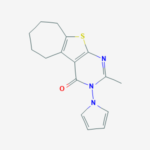 molecular formula C16H17N3OS B383226 2-methyl-3-(1H-pyrrol-1-yl)-3,5,6,7,8,9-hexahydro-4H-cyclohepta[4,5]thieno[2,3-d]pyrimidin-4-one CAS No. 379246-20-5