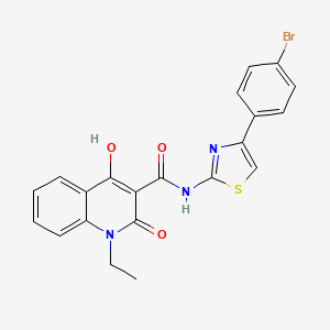 N-[4-(4-bromophenyl)-1,3-thiazol-2-yl]-1-ethyl-4-hydroxy-2-oxo-1,2-dihydro-3-quinolinecarboxamide