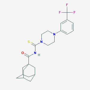 molecular formula C23H28F3N3OS B383232 N-({4-[3-(trifluoromethyl)phenyl]-1-piperazinyl}carbothioyl)-1-adamantanecarboxamide 