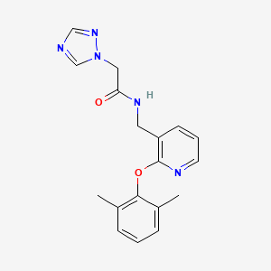 molecular formula C18H19N5O2 B3832328 N-{[2-(2,6-dimethylphenoxy)-3-pyridinyl]methyl}-2-(1H-1,2,4-triazol-1-yl)acetamide 