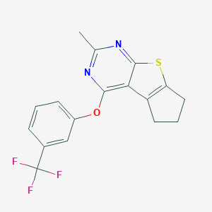 molecular formula C17H13F3N2OS B383234 2-methyl-4-[3-(trifluoromethyl)phenoxy]-6,7-dihydro-5H-cyclopenta[4,5]thieno[2,3-d]pyrimidine 