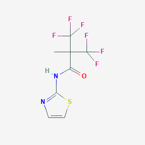 molecular formula C8H6F6N2OS B3832361 3,3,3-trifluoro-2-methyl-N-1,3-thiazol-2-yl-2-(trifluoromethyl)propanamide 