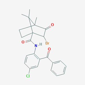 2-bromo-N-[4-chloro-2-(phenylcarbonyl)phenyl]-4,7,7-trimethyl-3-oxobicyclo[2.2.1]heptane-1-carboxamide