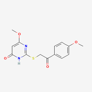molecular formula C14H14N2O4S B3832397 6-methoxy-2-{[2-(4-methoxyphenyl)-2-oxoethyl]thio}-4(3H)-pyrimidinone 