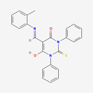 5-{[(2-methylphenyl)amino]methylidene}-1,3-diphenyl-2-thioxodihydropyrimidine-4,6(1H,5H)-dione