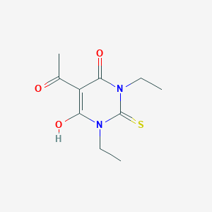 molecular formula C10H14N2O3S B3832426 5-acetyl-1,3-diethyl-6-hydroxy-2-thioxo-2,3-dihydro-4(1H)-pyrimidinone 
