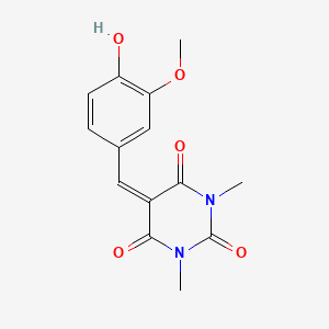 molecular formula C14H14N2O5 B3832433 5-(4-hydroxy-3-methoxybenzylidene)-1,3-dimethyl-2,4,6(1H,3H,5H)-pyrimidinetrione CAS No. 120841-57-8