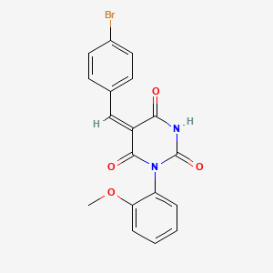 molecular formula C18H13BrN2O4 B3832455 5-(4-bromobenzylidene)-1-(2-methoxyphenyl)-2,4,6(1H,3H,5H)-pyrimidinetrione 
