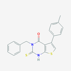 molecular formula C20H16N2OS2 B383246 3-benzyl-5-(4-methylphenyl)-2-thioxo-2,3-dihydrothieno[2,3-d]pyrimidin-4(1H)-one CAS No. 379237-00-0
