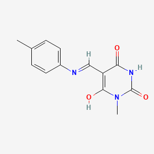 molecular formula C13H13N3O3 B3832463 1-methyl-5-{[(4-methylphenyl)amino]methylene}-2,4,6(1H,3H,5H)-pyrimidinetrione 