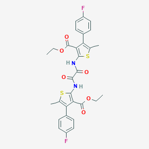 molecular formula C30H26F2N2O6S2 B383248 Ethyl 2-{[{[3-(ethoxycarbonyl)-4-(4-fluorophenyl)-5-methyl-2-thienyl]amino}(oxo)acetyl]amino}-4-(4-fluorophenyl)-5-methyl-3-thiophenecarboxylate 