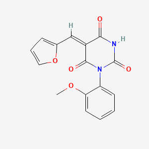 molecular formula C16H12N2O5 B3832484 5-(2-furylmethylene)-1-(2-methoxyphenyl)-2,4,6(1H,3H,5H)-pyrimidinetrione 
