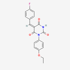 molecular formula C19H15FN2O4 B3832485 1-(4-ethoxyphenyl)-5-(4-fluorobenzylidene)-2,4,6(1H,3H,5H)-pyrimidinetrione 