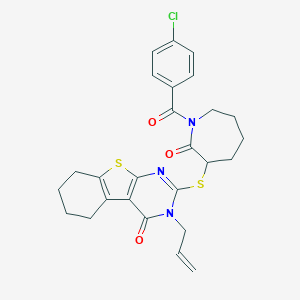 3-allyl-2-{[1-(4-chlorobenzoyl)-2-oxo-3-azepanyl]sulfanyl}-5,6,7,8-tetrahydro[1]benzothieno[2,3-d]pyrimidin-4(3H)-one