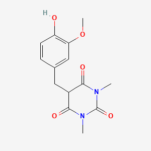 molecular formula C14H16N2O5 B3832496 5-(4-hydroxy-3-methoxybenzyl)-1,3-dimethyl-2,4,6(1H,3H,5H)-pyrimidinetrione 