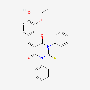 5-(3-ethoxy-4-hydroxybenzylidene)-1,3-diphenyl-2-thioxodihydro-4,6(1H,5H)-pyrimidinedione
