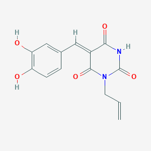 molecular formula C14H12N2O5 B3832509 1-allyl-5-(3,4-dihydroxybenzylidene)-2,4,6(1H,3H,5H)-pyrimidinetrione 