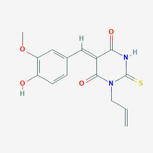 molecular formula C15H14N2O4S B3832514 1-allyl-5-(4-hydroxy-3-methoxybenzylidene)-2-thioxodihydro-4,6(1H,5H)-pyrimidinedione 