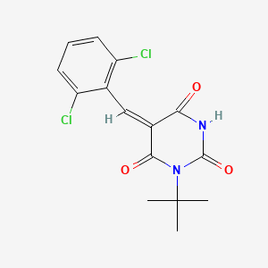 molecular formula C15H14Cl2N2O3 B3832515 1-tert-butyl-5-(2,6-dichlorobenzylidene)-2,4,6(1H,3H,5H)-pyrimidinetrione 
