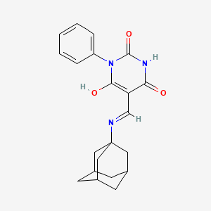 molecular formula C21H23N3O3 B3832522 5-[(1-adamantylamino)methylene]-1-phenyl-2,4,6(1H,3H,5H)-pyrimidinetrione 