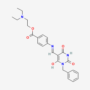 molecular formula C25H28N4O5 B3832530 2-(diethylamino)ethyl 4-{[(1-benzyl-2,4,6-trioxotetrahydro-5(2H)-pyrimidinylidene)methyl]amino}benzoate 