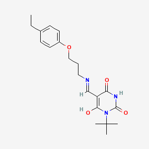 1-Tert-butyl-5-[3-(4-ethylphenoxy)propyliminomethyl]-6-hydroxypyrimidine-2,4-dione