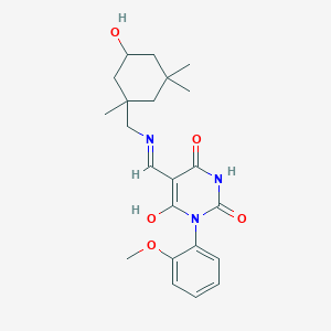 5-({[(5-hydroxy-1,3,3-trimethylcyclohexyl)methyl]amino}methylene)-1-(2-methoxyphenyl)-2,4,6(1H,3H,5H)-pyrimidinetrione