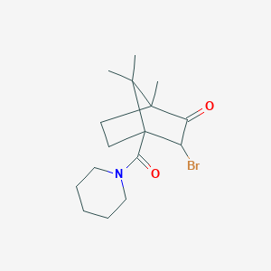 molecular formula C16H24BrNO2 B383258 3-Bromo-1,7,7-trimethyl-4-(piperidin-1-ylcarbonyl)bicyclo[2.2.1]heptan-2-one 