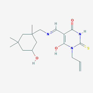 molecular formula C18H27N3O3S B3832586 1-allyl-5-({[(5-hydroxy-1,3,3-trimethylcyclohexyl)methyl]amino}methylene)-2-thioxodihydro-4,6(1H,5H)-pyrimidinedione 