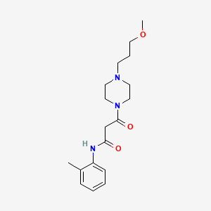 molecular formula C18H27N3O3 B3832598 3-[4-(3-methoxypropyl)piperazin-1-yl]-N-(2-methylphenyl)-3-oxopropanamide 
