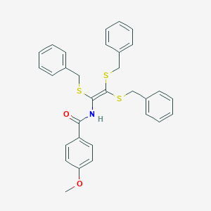 molecular formula C31H29NO2S3 B383261 4-methoxy-N-(1,2,2-tris(benzylthio)vinyl)benzamide 