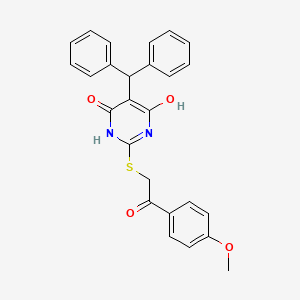 molecular formula C26H22N2O4S B3832611 5-(diphenylmethyl)-6-hydroxy-2-{[2-(4-methoxyphenyl)-2-oxoethyl]thio}-4(1H)-pyrimidinone 